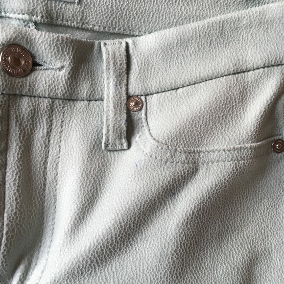 [7 for all Mankind] mint faux leather 5 pocket - Picture 4 of 10